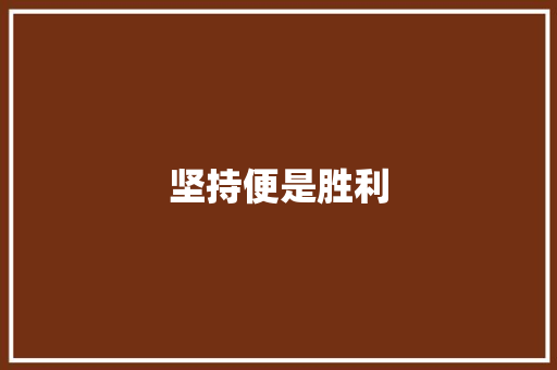 坚持便是胜利