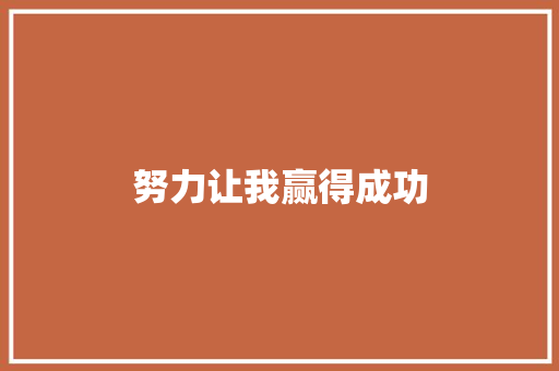 努力让我赢得成功