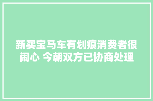 新买宝马车有划痕消费者很闹心 今朝双方已协商处理