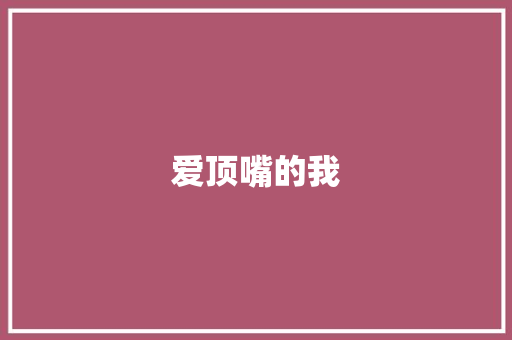 爱顶嘴的我