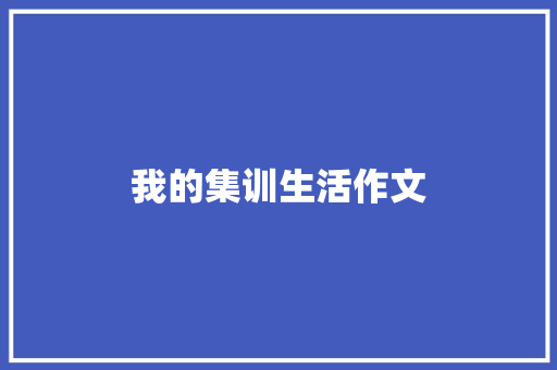 我的集训生活作文