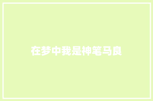在梦中我是神笔马良