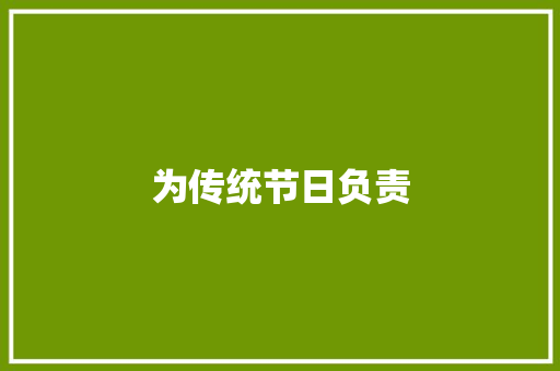 为传统节日负责