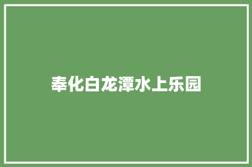 奉化白龙潭水上乐园
