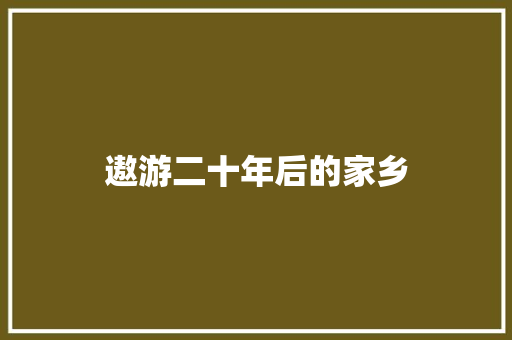 遨游二十年后的家乡