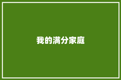 我的满分家庭