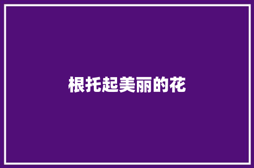 根托起美丽的花