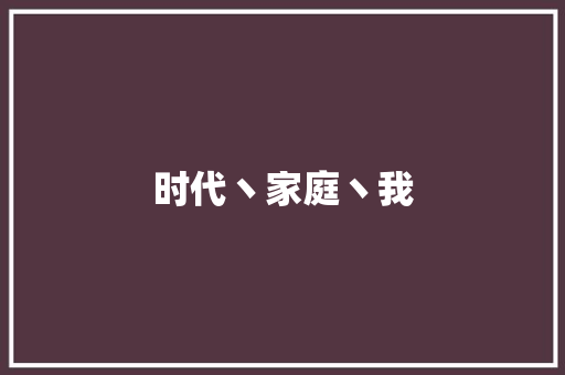 时代丶家庭丶我