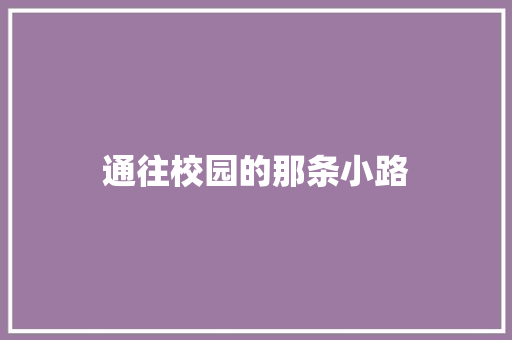 通往校园的那条小路