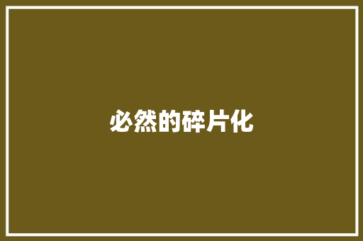 必然的碎片化
