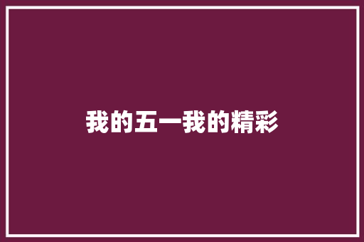 我的五一我的精彩