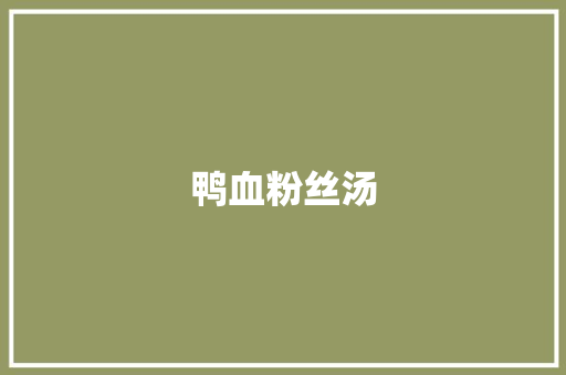 鸭血粉丝汤