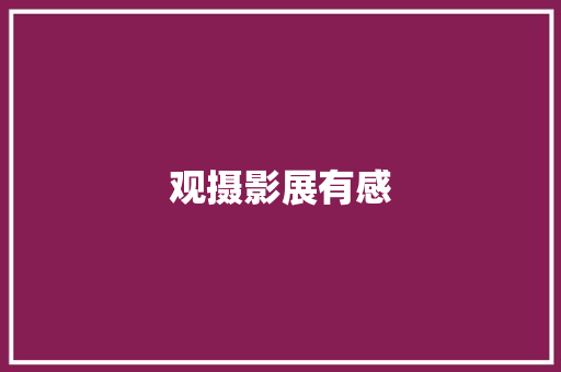 观摄影展有感