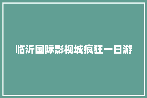 临沂国际影视城疯狂一日游