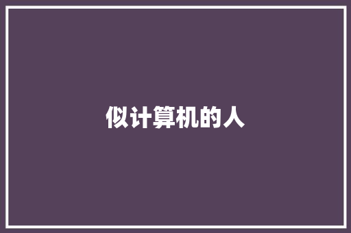似计算机的人
