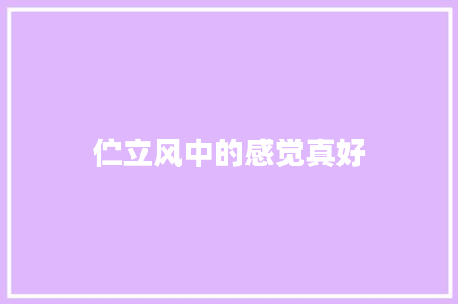 伫立风中的感觉真好