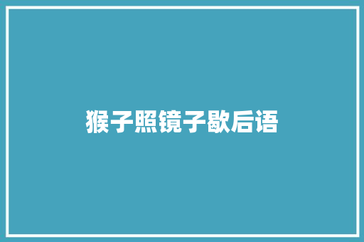 猴子照镜子歇后语 知识百科