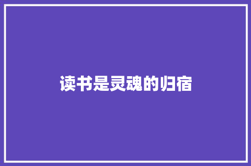 读书是灵魂的归宿