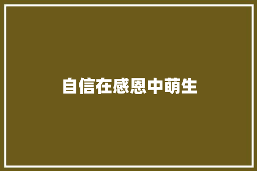 自信在感恩中萌生