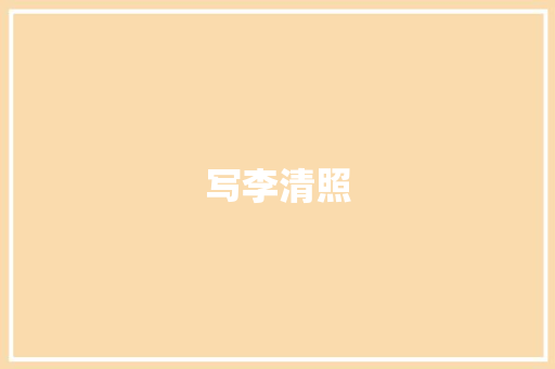 写李清照