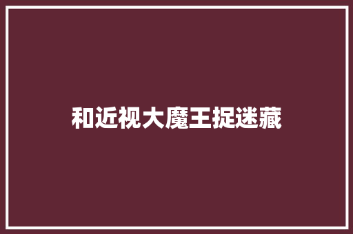 和近视大魔王捉迷藏