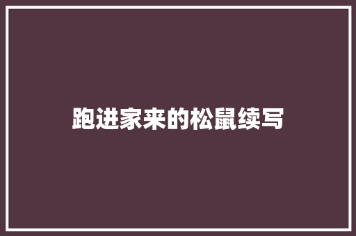 跑进家来的松鼠续写
