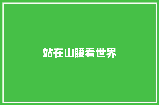 站在山腰看世界