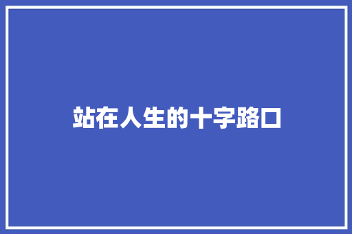 站在人生的十字路口
