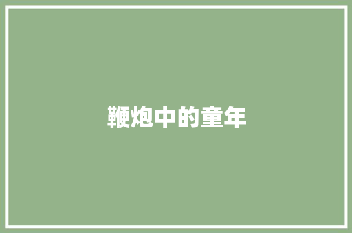 鞭炮中的童年 知识百科