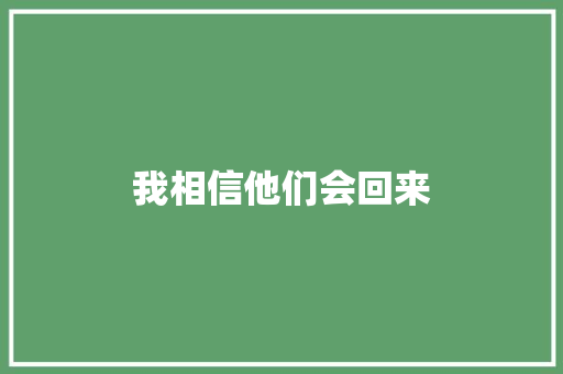 我相信他们会回来