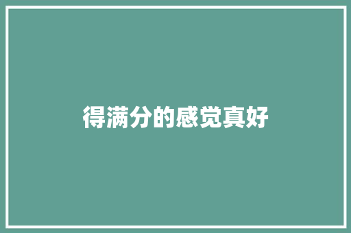得满分的感觉真好