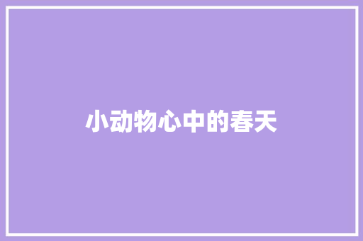 小动物心中的春天