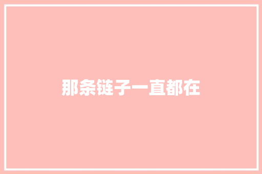 那条链子一直都在
