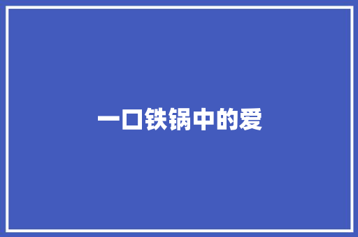 一口铁锅中的爱