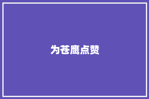 为苍鹰点赞