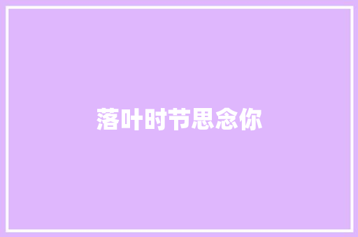 落叶时节思念你