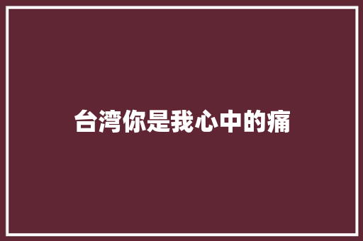 台湾你是我心中的痛