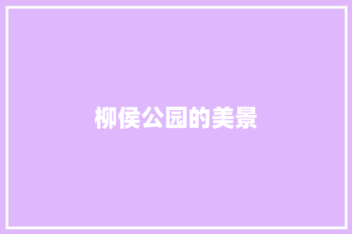 柳侯公园的美景