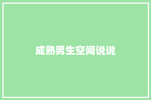成熟男生空间说说