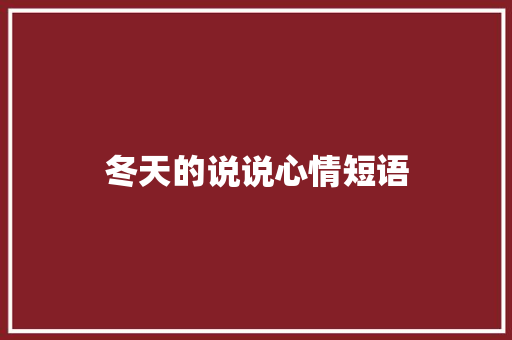 冬天的说说心情短语