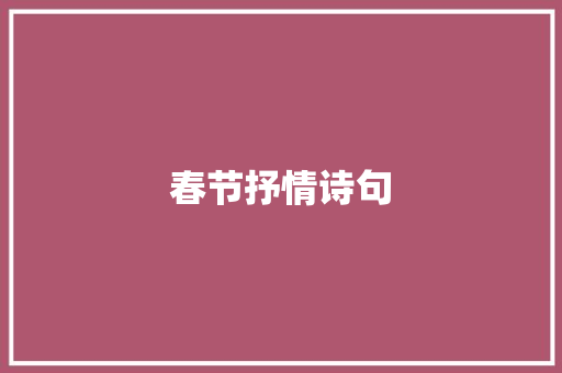 春节抒情诗句