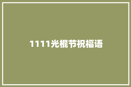 1111光棍节祝福语