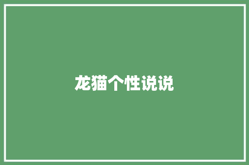 龙猫个性说说