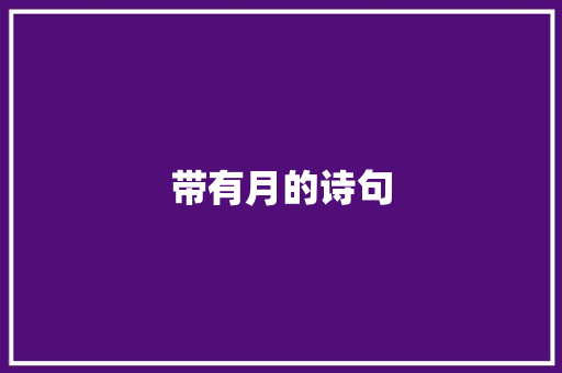 带有月的诗句