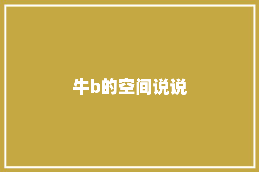 牛b的空间说说