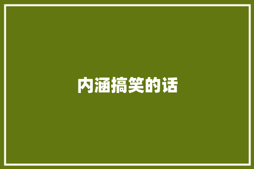 内涵搞笑的话