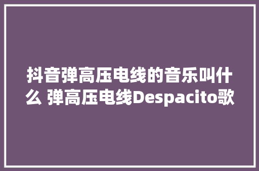 抖音弹高压电线的音乐叫什么 弹高压电线Despacito歌词