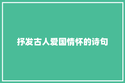 抒发古人爱国情怀的诗句