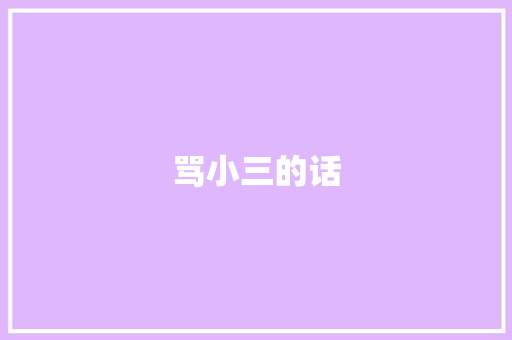 骂小三的话