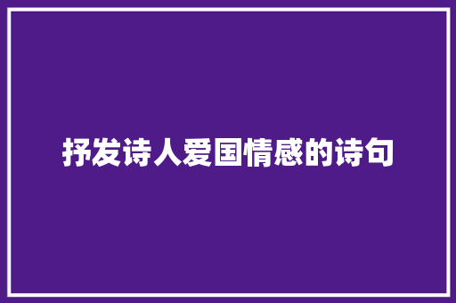 抒发诗人爱国情感的诗句
